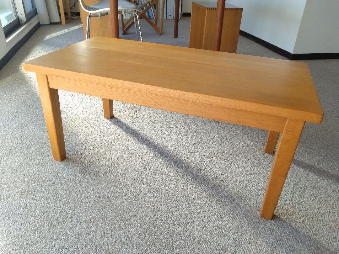 【美品】MUJI無印良品 タモ材ローテーブル/座卓/センター机/カフェラウンジ