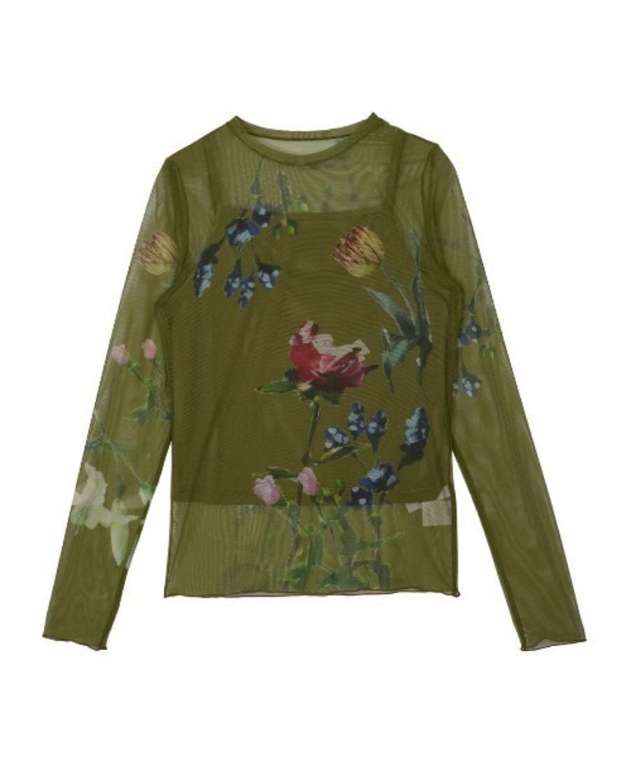 トップス AMERI SOFIA SHEER CUT TOP