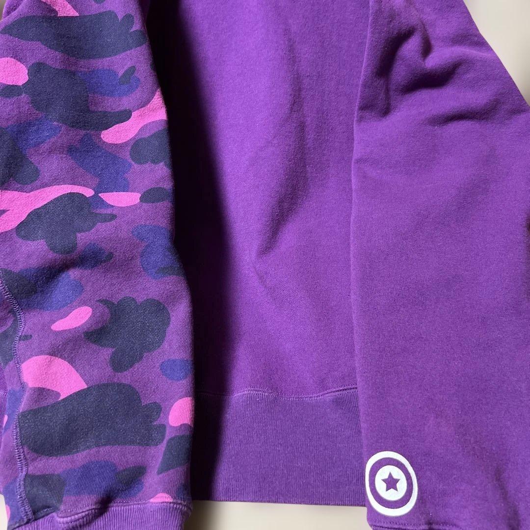 A BATHING APE シャークパーカー　パープル色　Mサイズ　美品