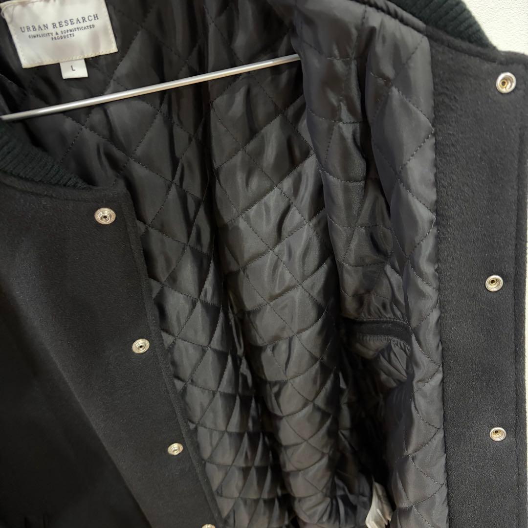 URBAN RESEARCH レザースタジャン ブラック L