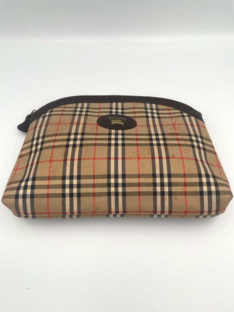 美品 BURBERRY バーバリー クラッチバッグ ノバチェック シャドーホース