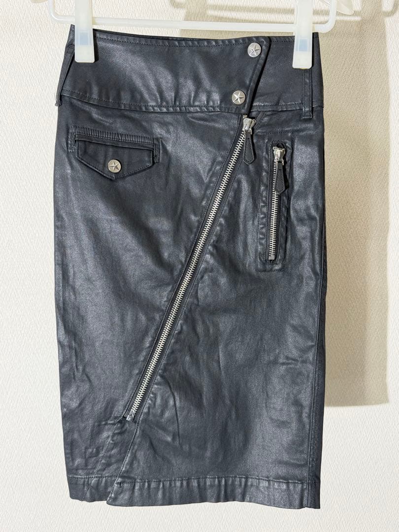 ジャンポールゴルチェ コーティングデニムスカート ストレッチ