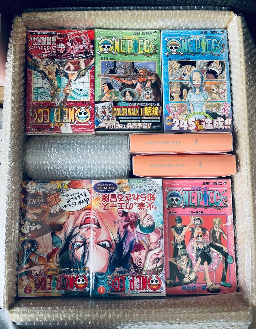 (13) ワンピース　全112巻初版本　帯☆チラシ全巻 + おまけ