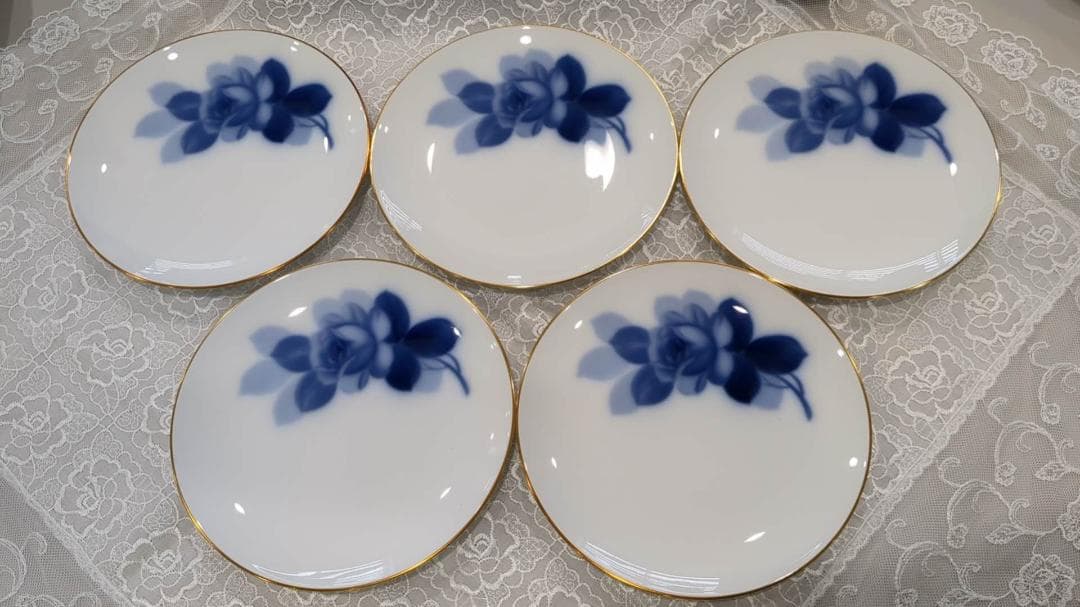 大倉陶園　ブルーローズ　16cm プレート　5枚セット