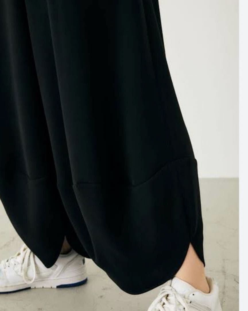 ENFOLD ミリオーネドレープヘムサロペット　36黒