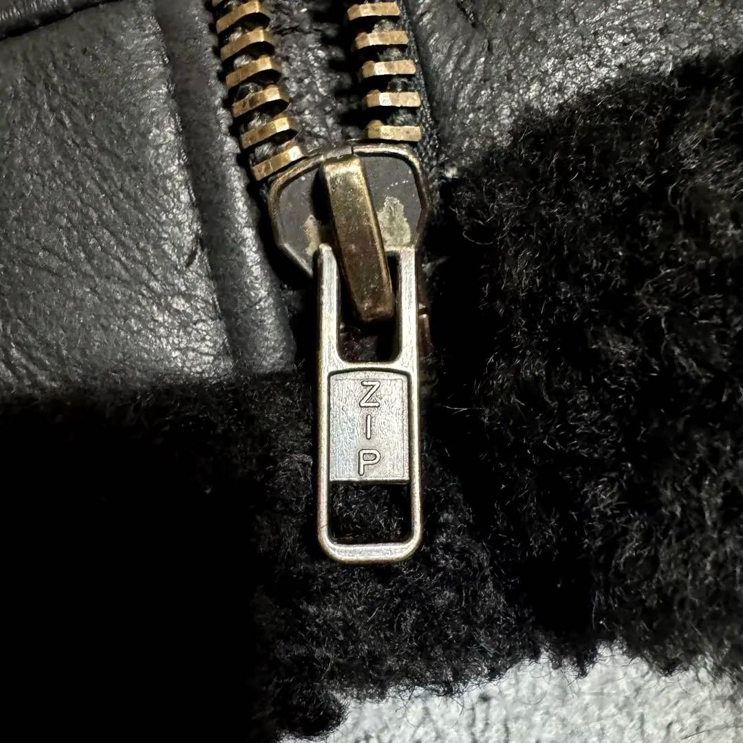 B-3 フライトジャケット リアルムートン ブラックレザー 本革 S-M相当