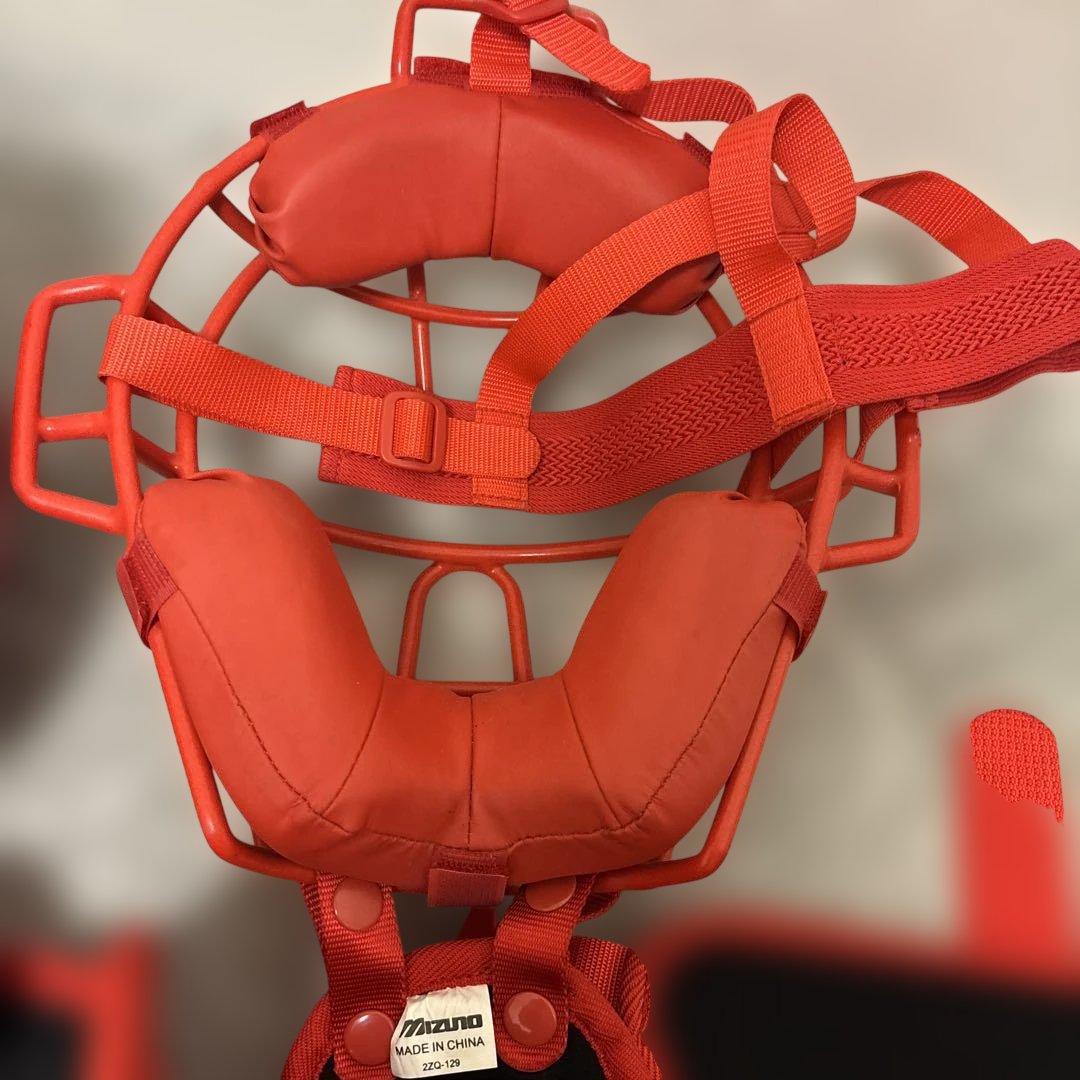 硬式少年用 キャッチャー用プロテクターセット Mサイズ レッド