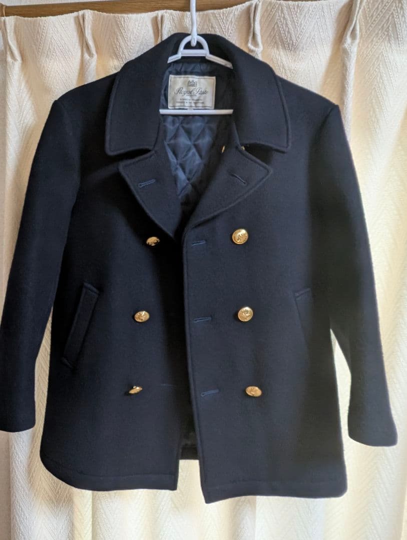 ✨️ メンズ ウールピーコート ✨️金ボタン　L