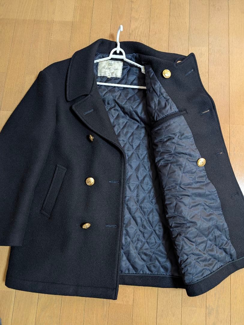 ✨️ メンズ ウールピーコート ✨️金ボタン　L