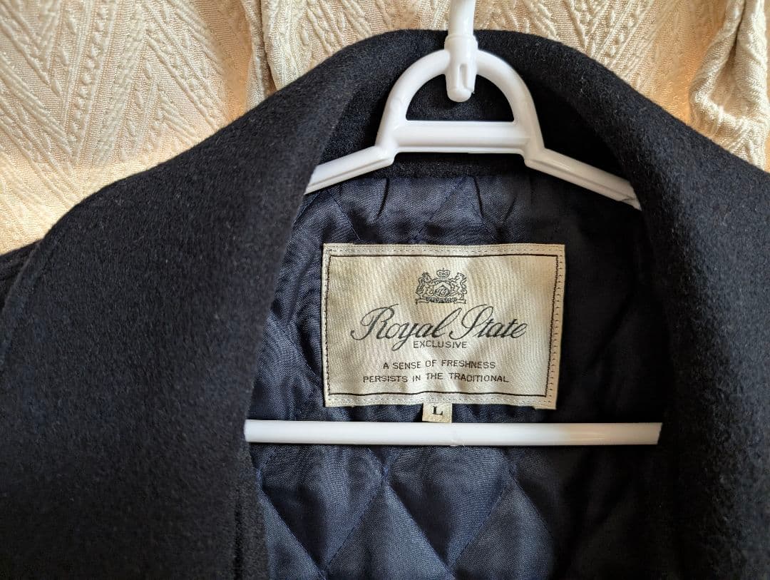 ✨️ メンズ ウールピーコート ✨️金ボタン　L