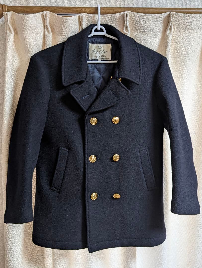 ✨️ メンズ ウールピーコート ✨️金ボタン　L