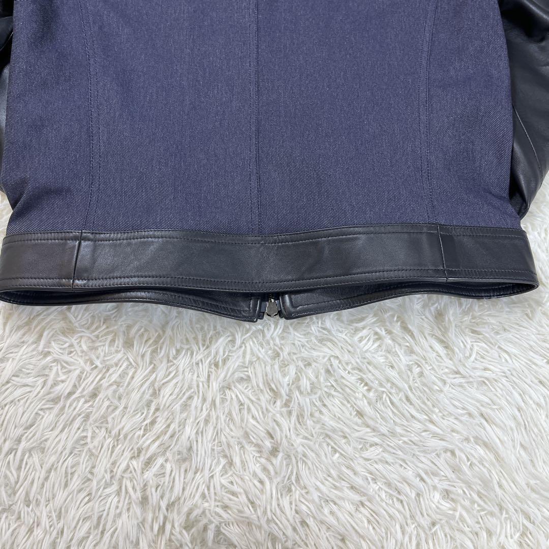 【美品】エンメティ×マッキントッシュ　切替　ジャケット　レザー　デニム　L