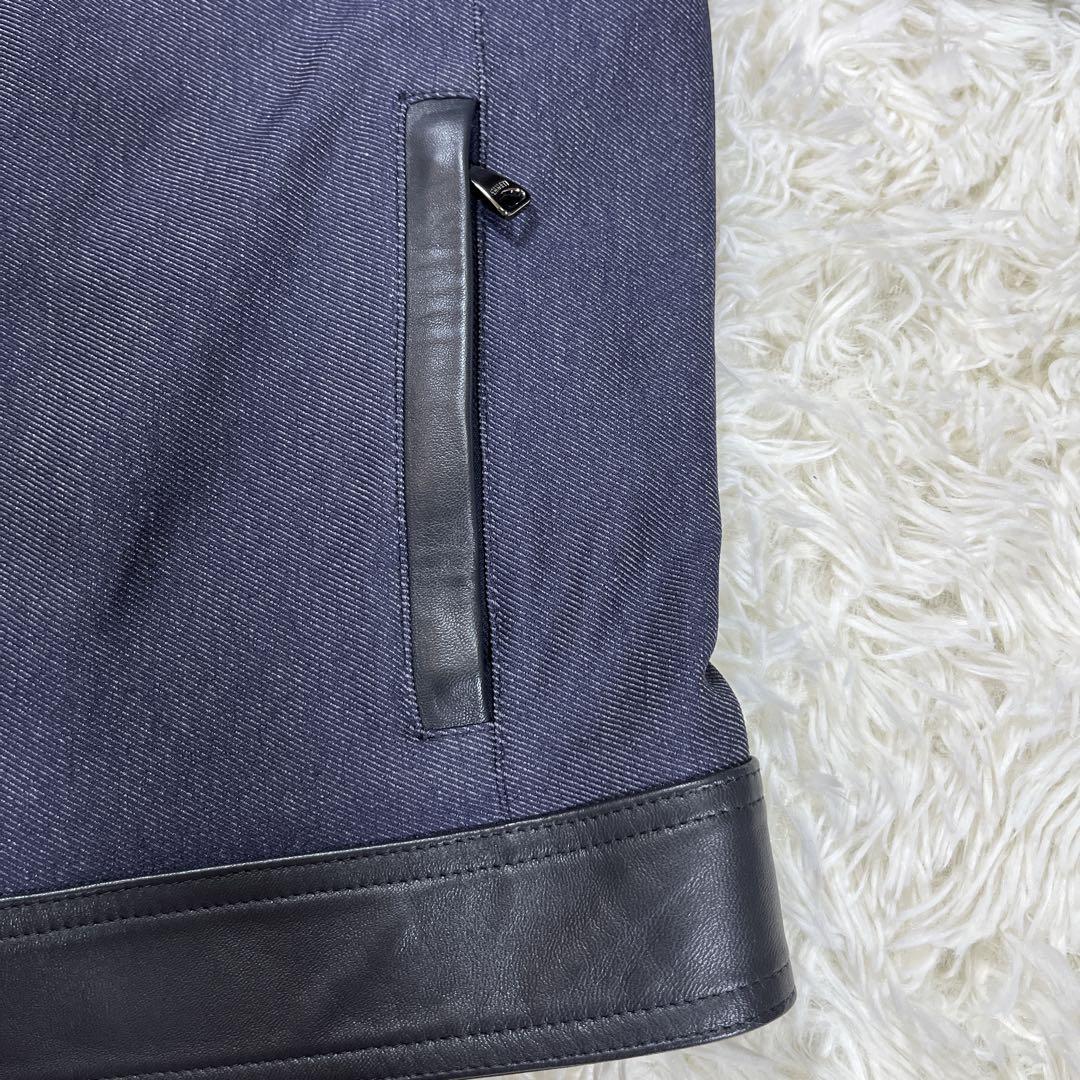 【美品】エンメティ×マッキントッシュ　切替　ジャケット　レザー　デニム　L