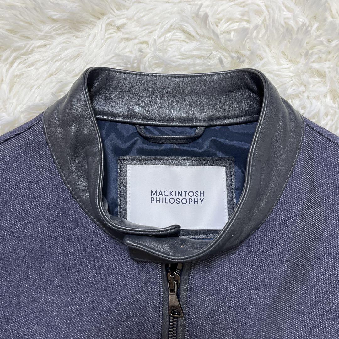 【美品】エンメティ×マッキントッシュ　切替　ジャケット　レザー　デニム　L