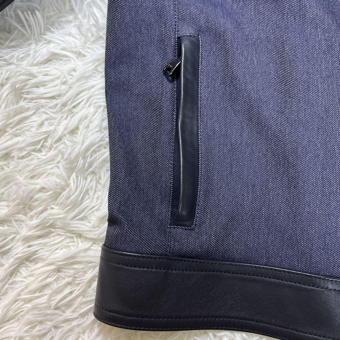 【美品】エンメティ×マッキントッシュ　切替　ジャケット　レザー　デニム　L