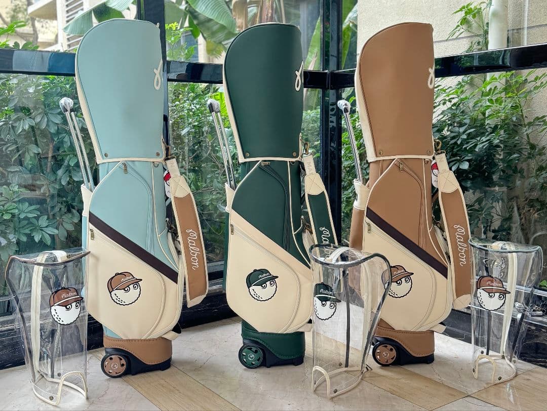 即発送現品限★Malbon Golf キャディバッグ ベージュキャスター付き