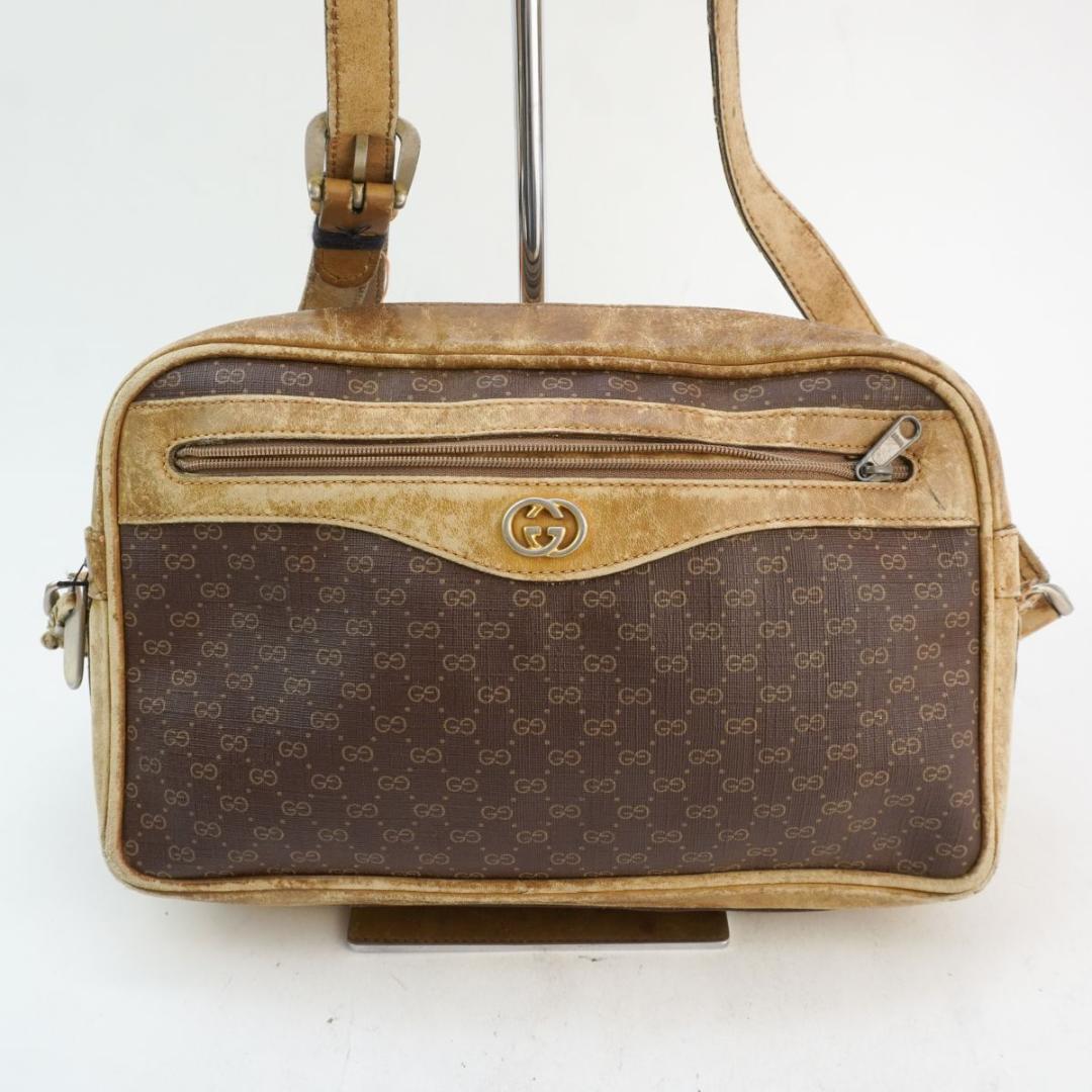 GUCCI ショルダーバッグ GGロゴ イタリア製 ブラウン@AH10