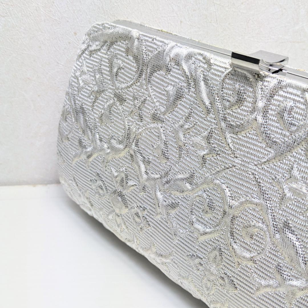 クラッチタイプ 草履バッグセット 銀 シルバー 帯地 フリーサイズ wrc
