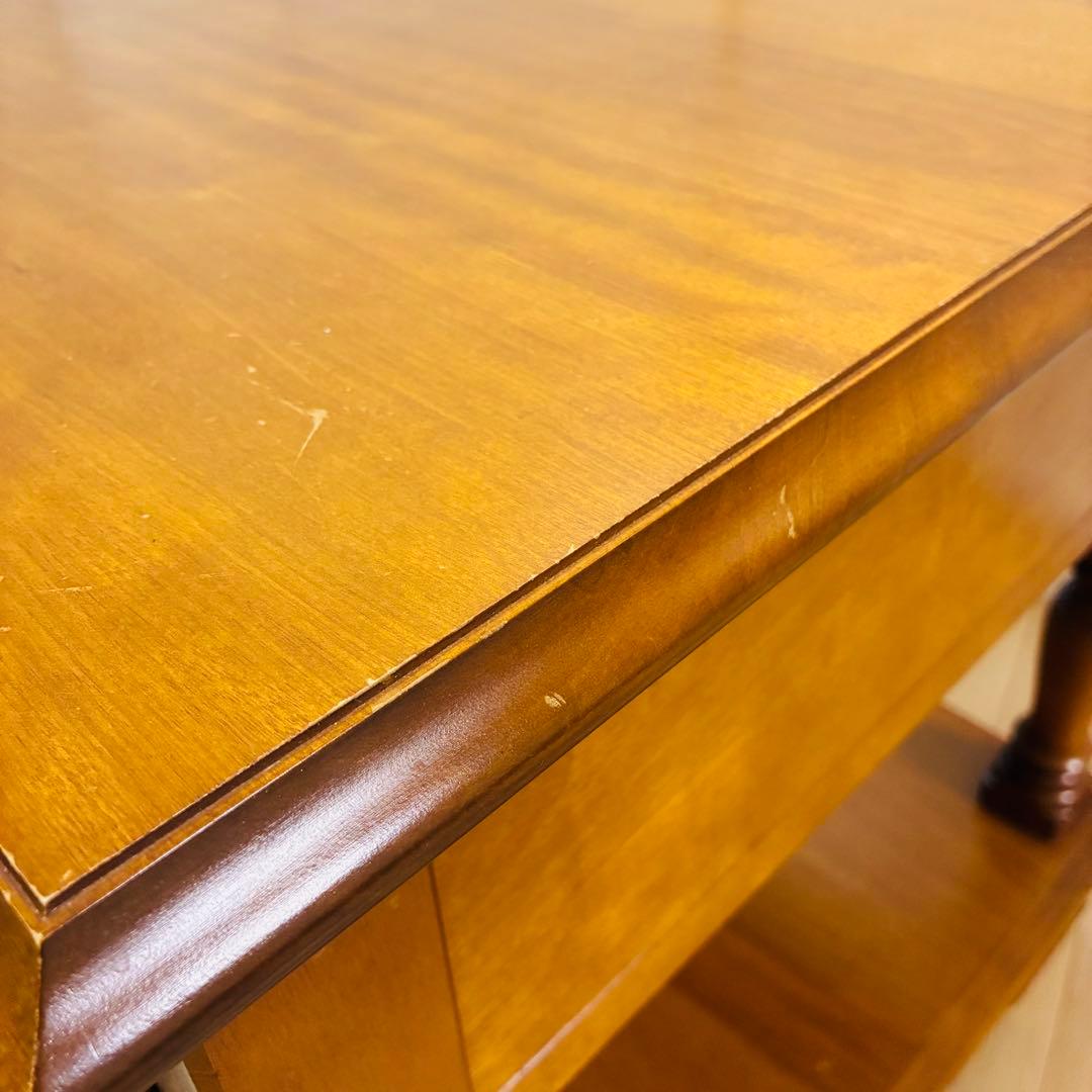 【希少】横浜ダニエル 樺材 ナイト テーブル サイド 引出し 飾り台 ①