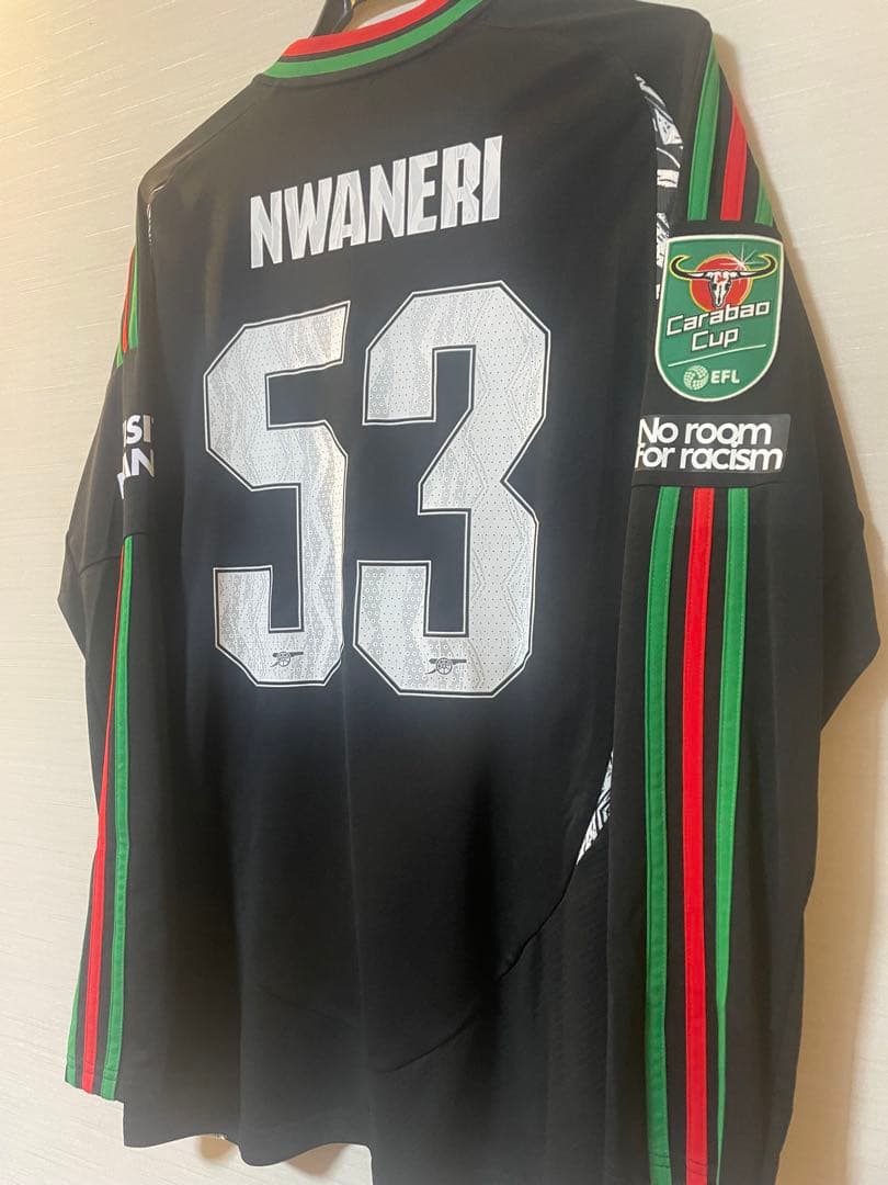 初ゴール カラバオ アーセナル ヌワネリ 24-25 アウェイ 長袖ユニフォーム