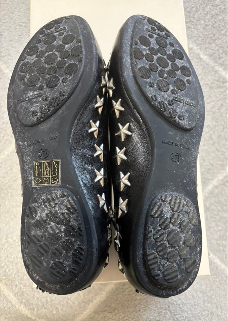 JIMMY CHOO ブラック フラットシューズ 37½