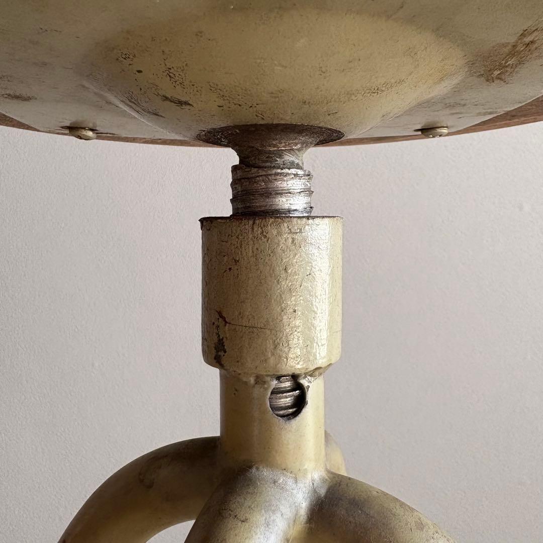 1950年 ドイツ vintage木製座面の三脚椅子 高さ調整可能