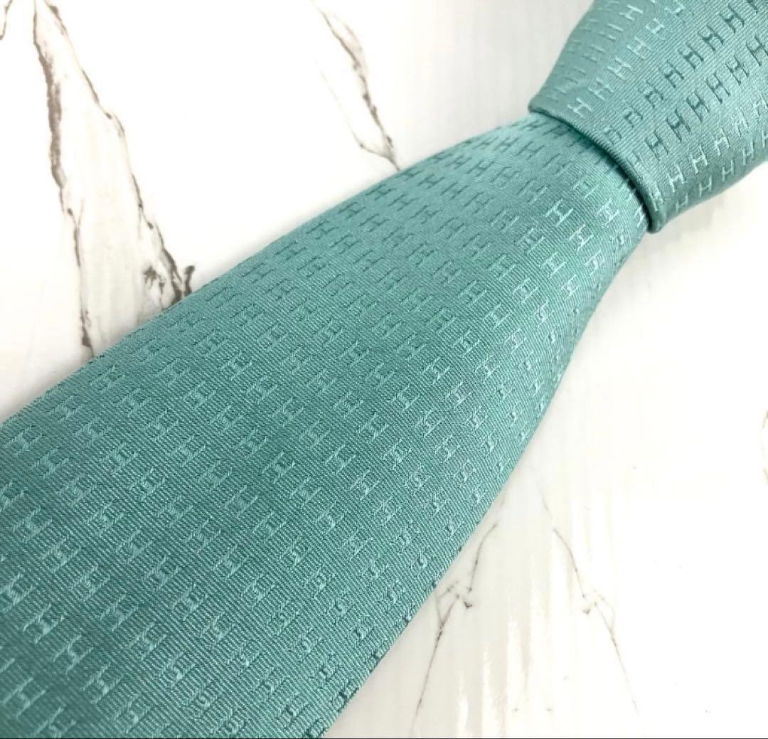 限定セール最終日最低額！　2/3までエルメス　ネクタイ　ファソネ　H柄　H織