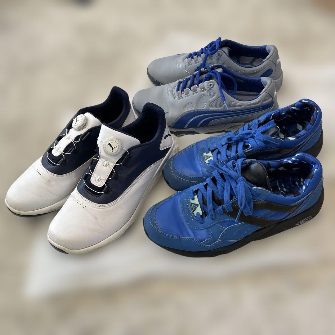 PUMA ゴルフシューズセット ホワイト/ネイビー/グレー