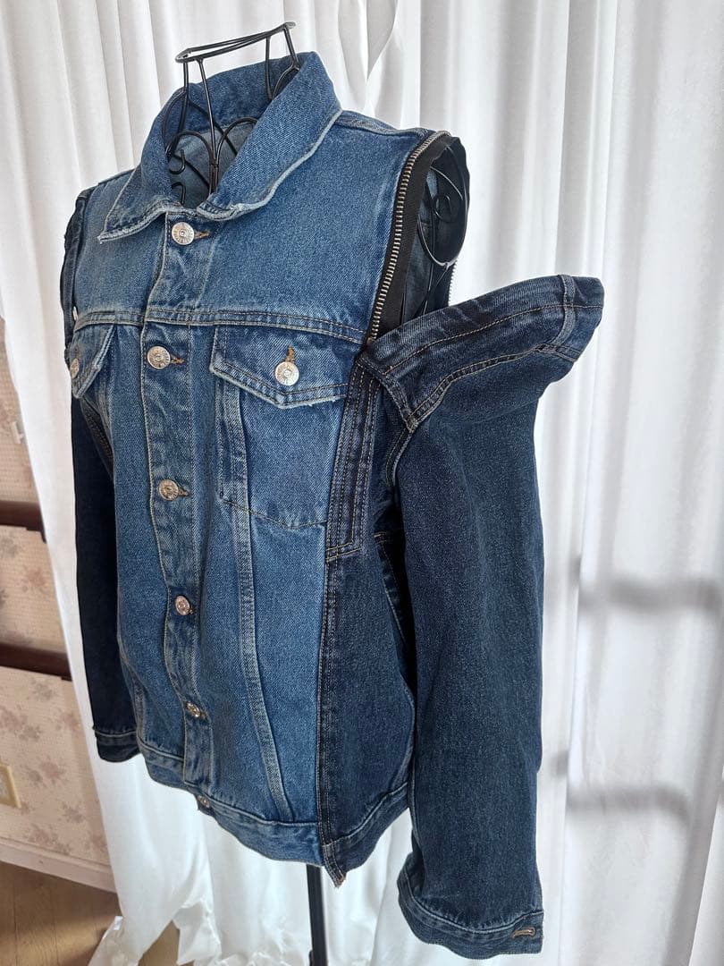 超美品！DIESEL デニムジャケット　Lサイズ　肩ジップデザイン