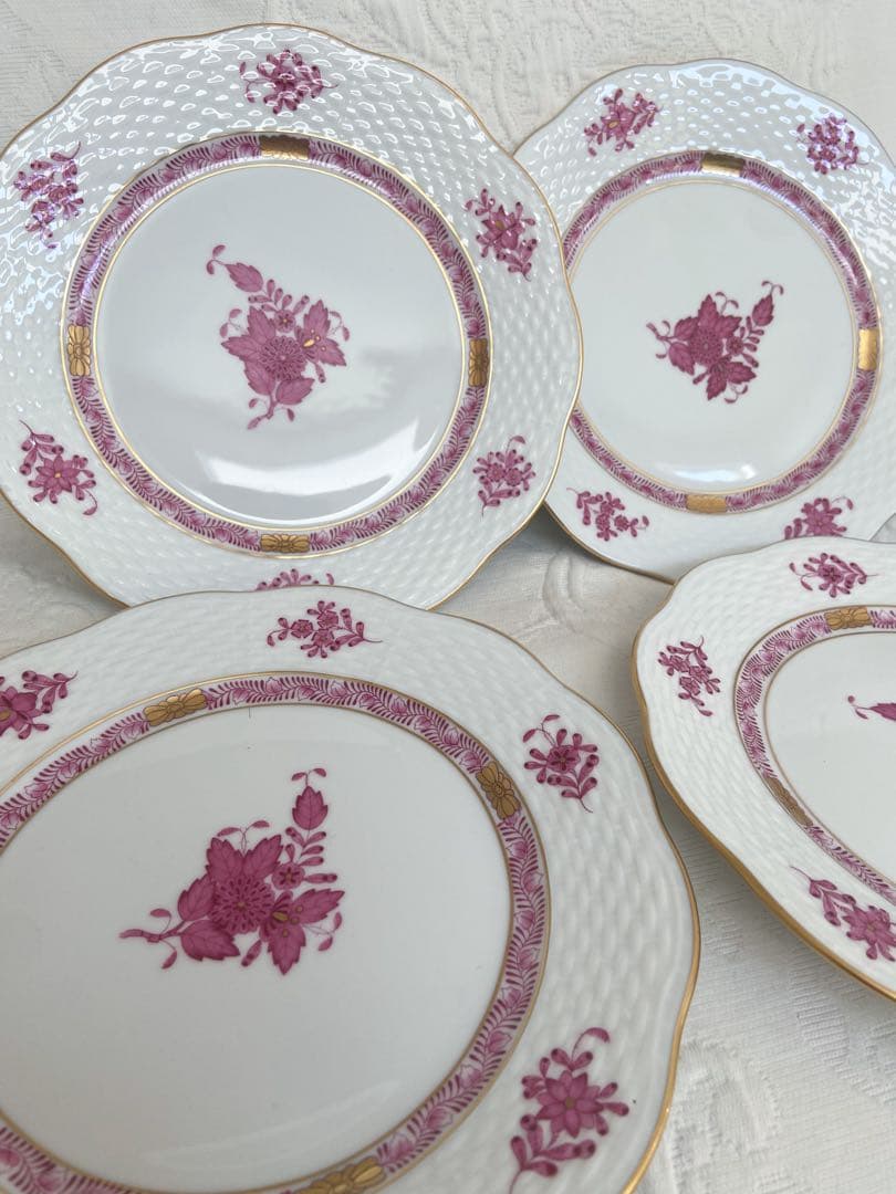 残1 ヘレンド　アポニー　プレート19センチ　4枚セット