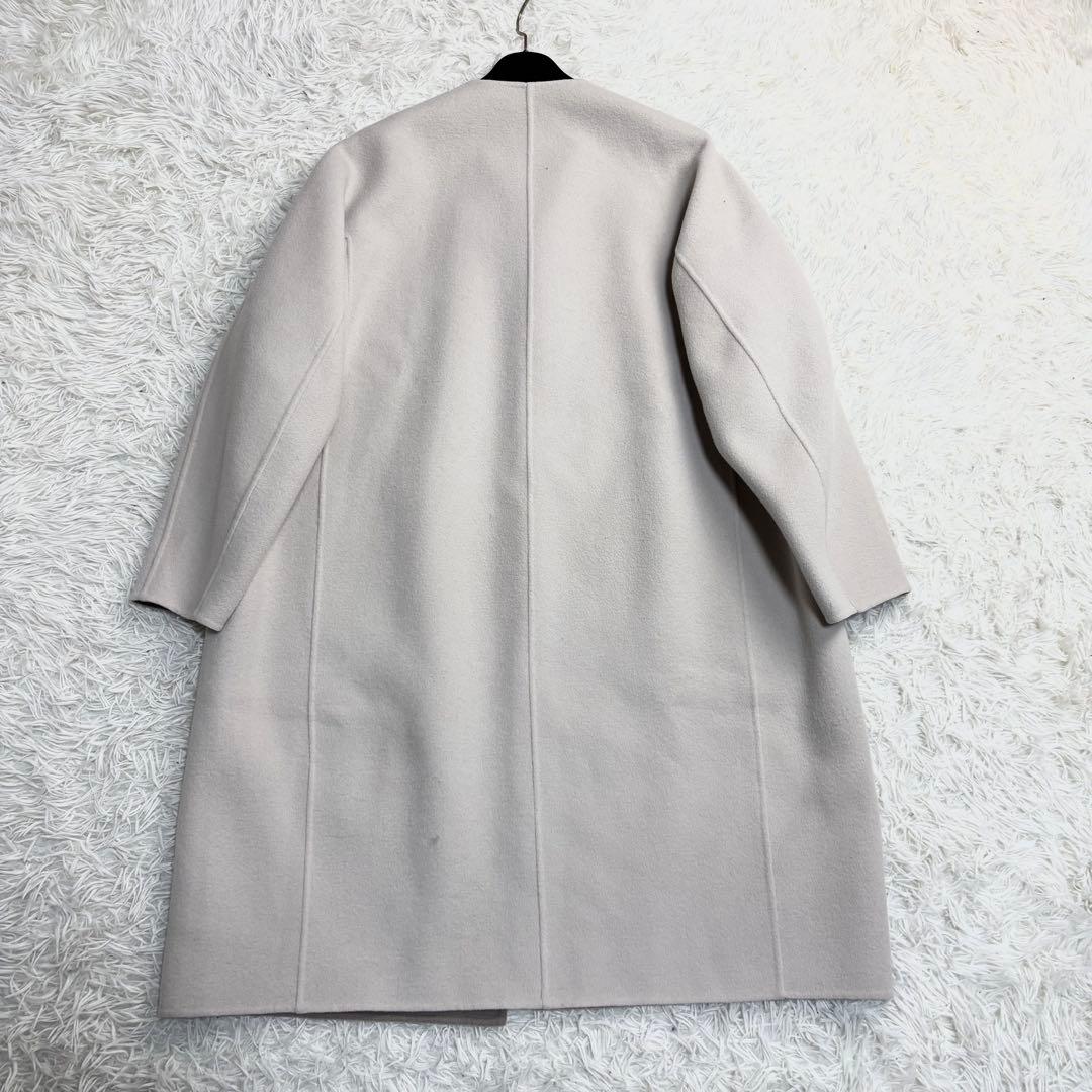 美品✨デザインワークス ノーカラーコート ダブルフェイス リバーシブル 38