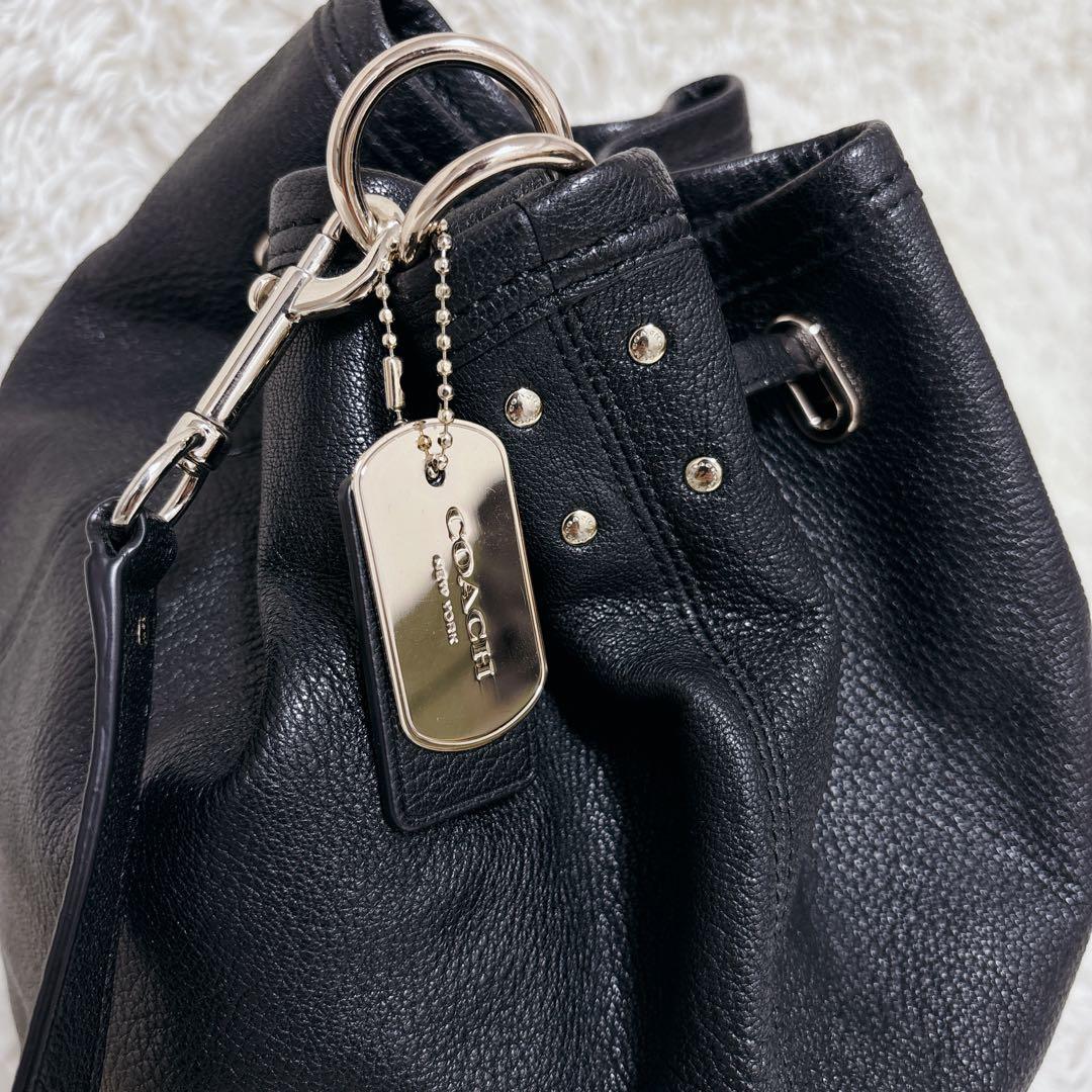 【未使用級!!】COACH ショルダーバッグ 巾着型 レザー　ゴールド金具