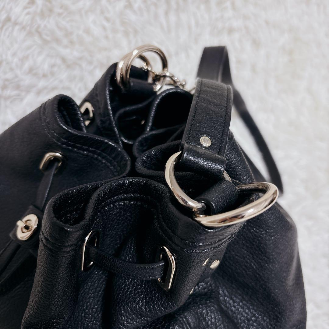 【未使用級!!】COACH ショルダーバッグ 巾着型 レザー　ゴールド金具