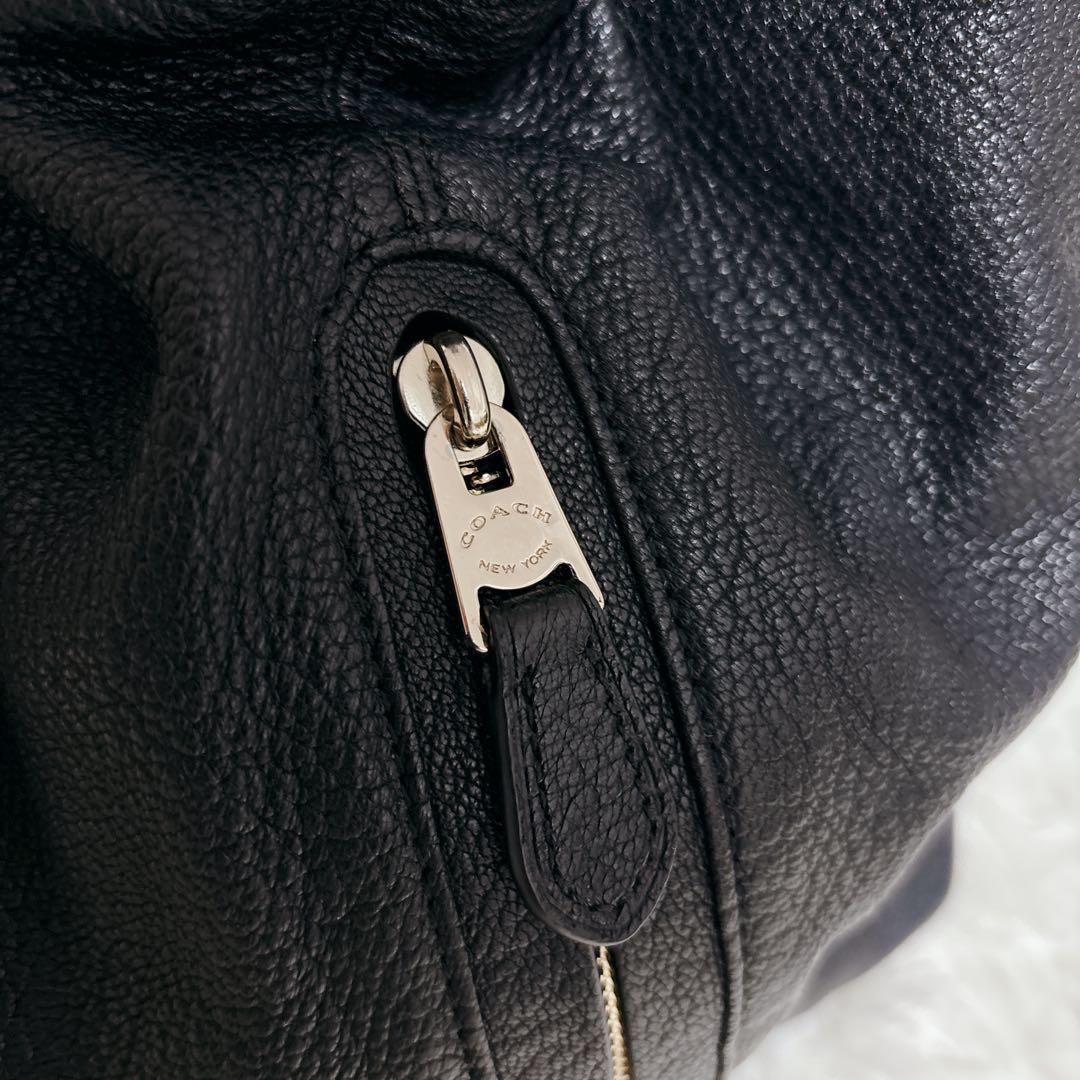 【未使用級!!】COACH ショルダーバッグ 巾着型 レザー　ゴールド金具