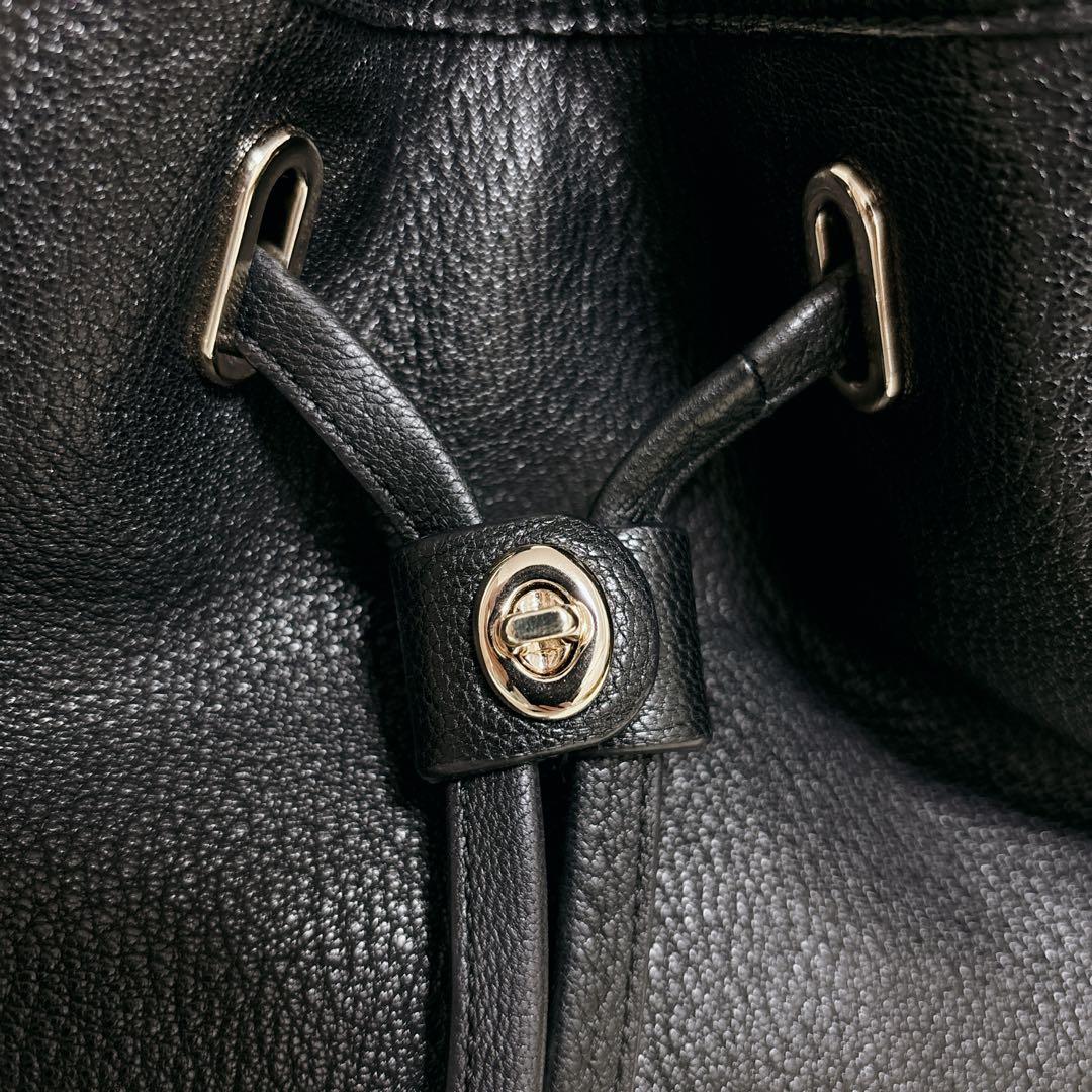 【未使用級!!】COACH ショルダーバッグ 巾着型 レザー　ゴールド金具