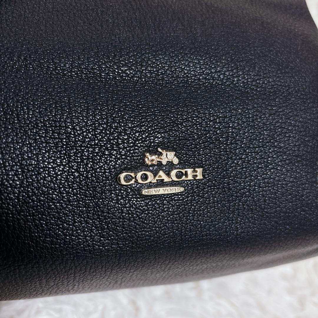 【未使用級!!】COACH ショルダーバッグ 巾着型 レザー　ゴールド金具