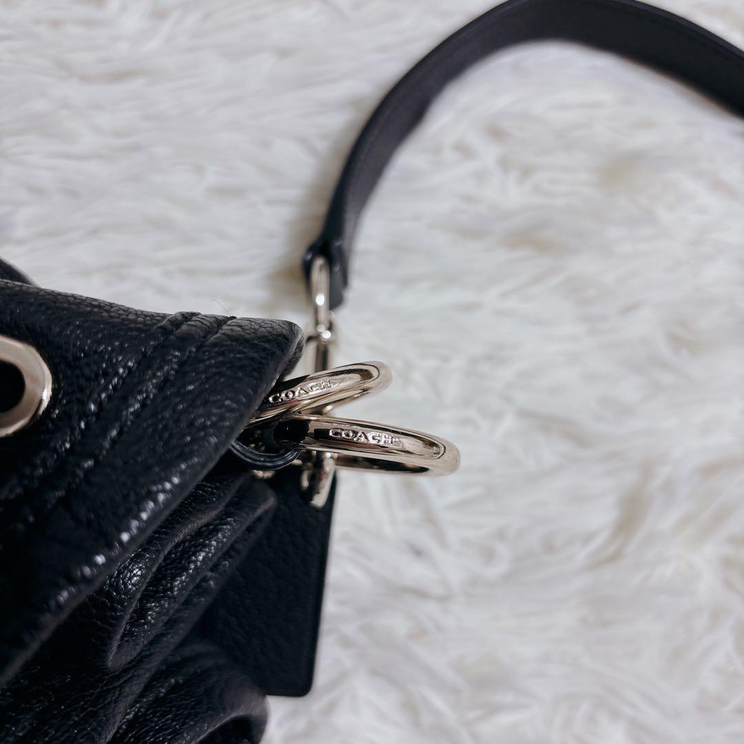 【未使用級!!】COACH ショルダーバッグ 巾着型 レザー　ゴールド金具