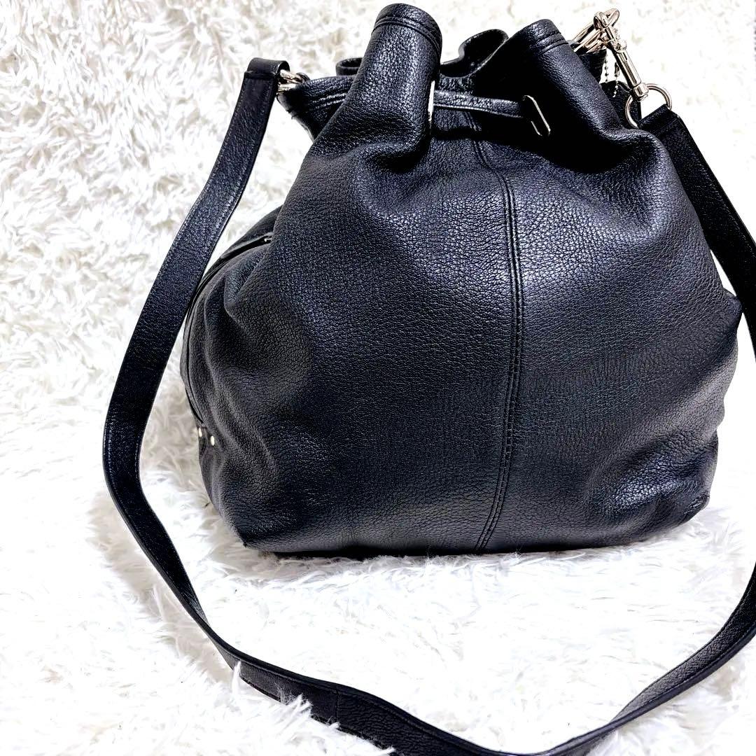 【未使用級!!】COACH ショルダーバッグ 巾着型 レザー　ゴールド金具