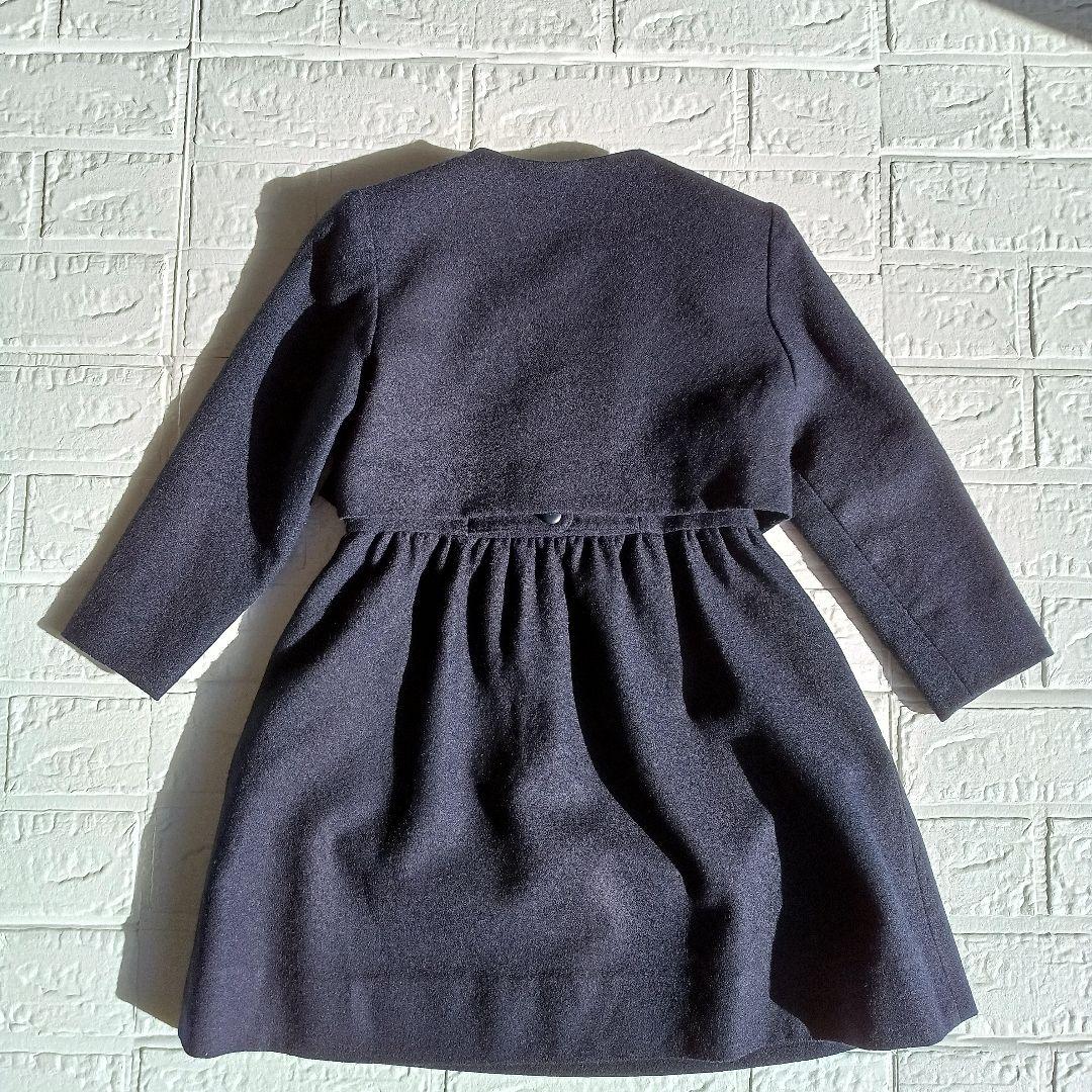 ファミリア 美品 ボレロアンサンブル ワンピース 110 刺繍 フォーマル 濃紺