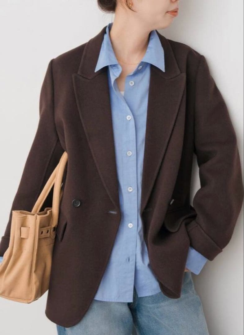 限定値下げ⭐︎spick&span 120Sビーバーピークドラベルジャケット 38