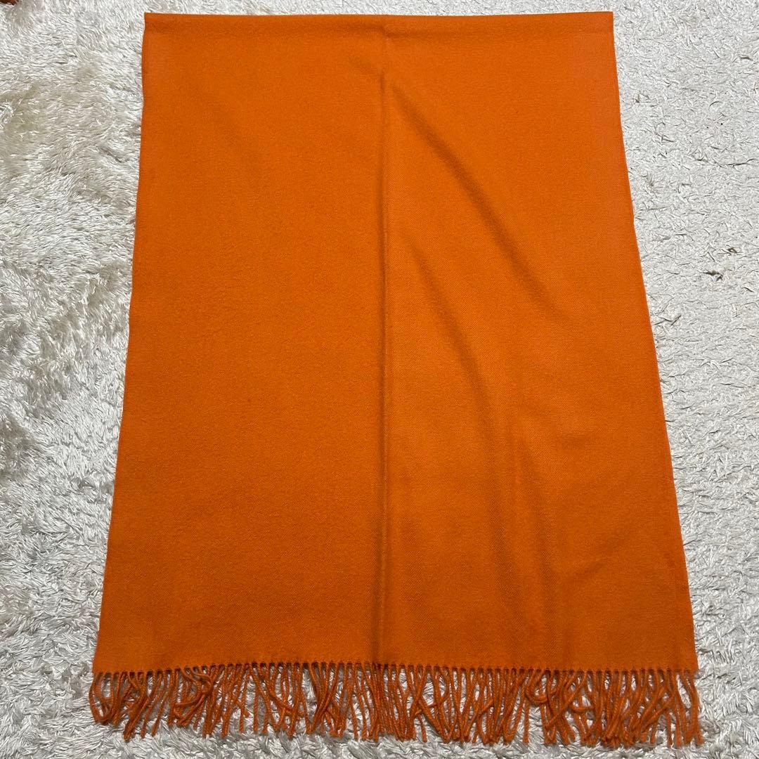 アダムエロペ ブラッシュドスカーフ オレンジ ベビーアルパカ 大判ストール