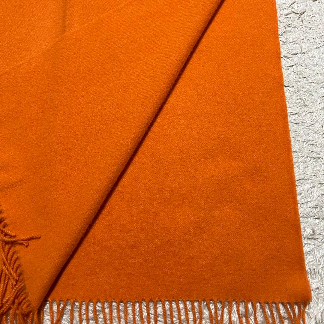 アダムエロペ ブラッシュドスカーフ オレンジ ベビーアルパカ 大判ストール