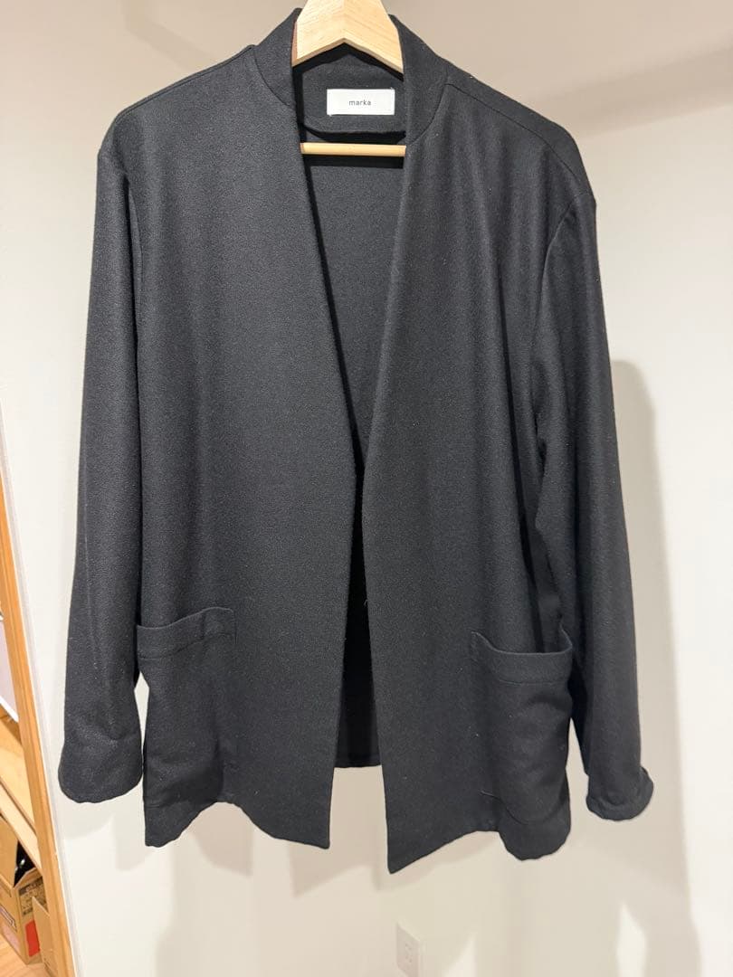 marka LAPELLESS SHIRT JACKET WOOL セットアップ