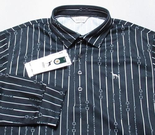 新品 アダバット/adabat ゴルフ　ビットストライプ長袖ポロシャツ/XL