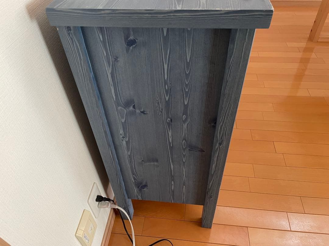 モモナチュラル キッチンカウンター 食器棚 カントリー ブルー