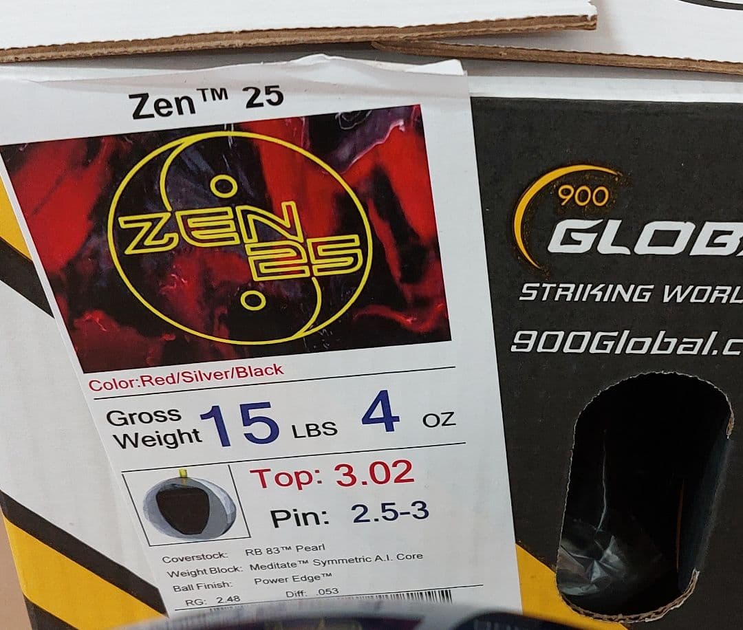 900グローバル　ZEN 25 ゼン　15P 新品　ボウリング