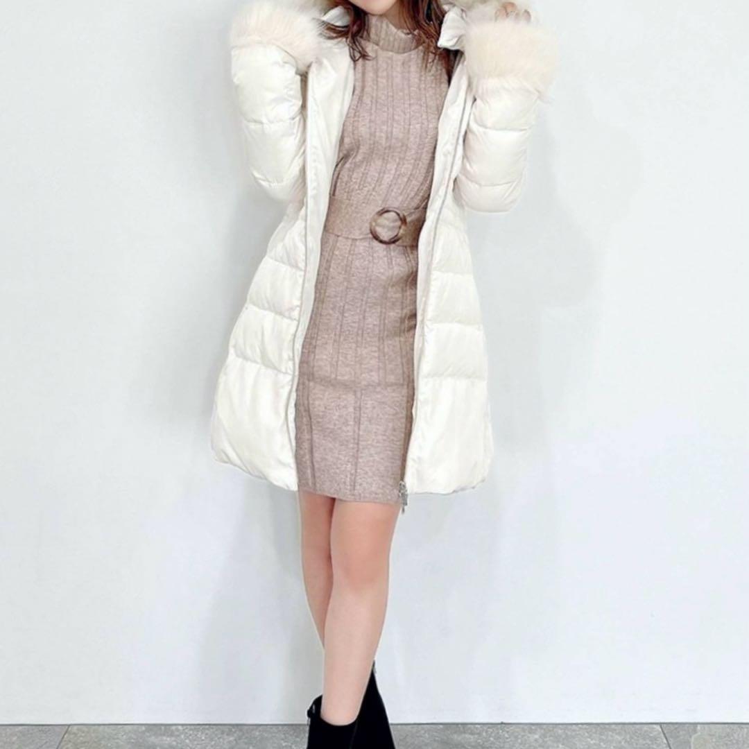 美品 RESEXXY リゼクシー ファー ダウンコート ホワイト 白 レディース