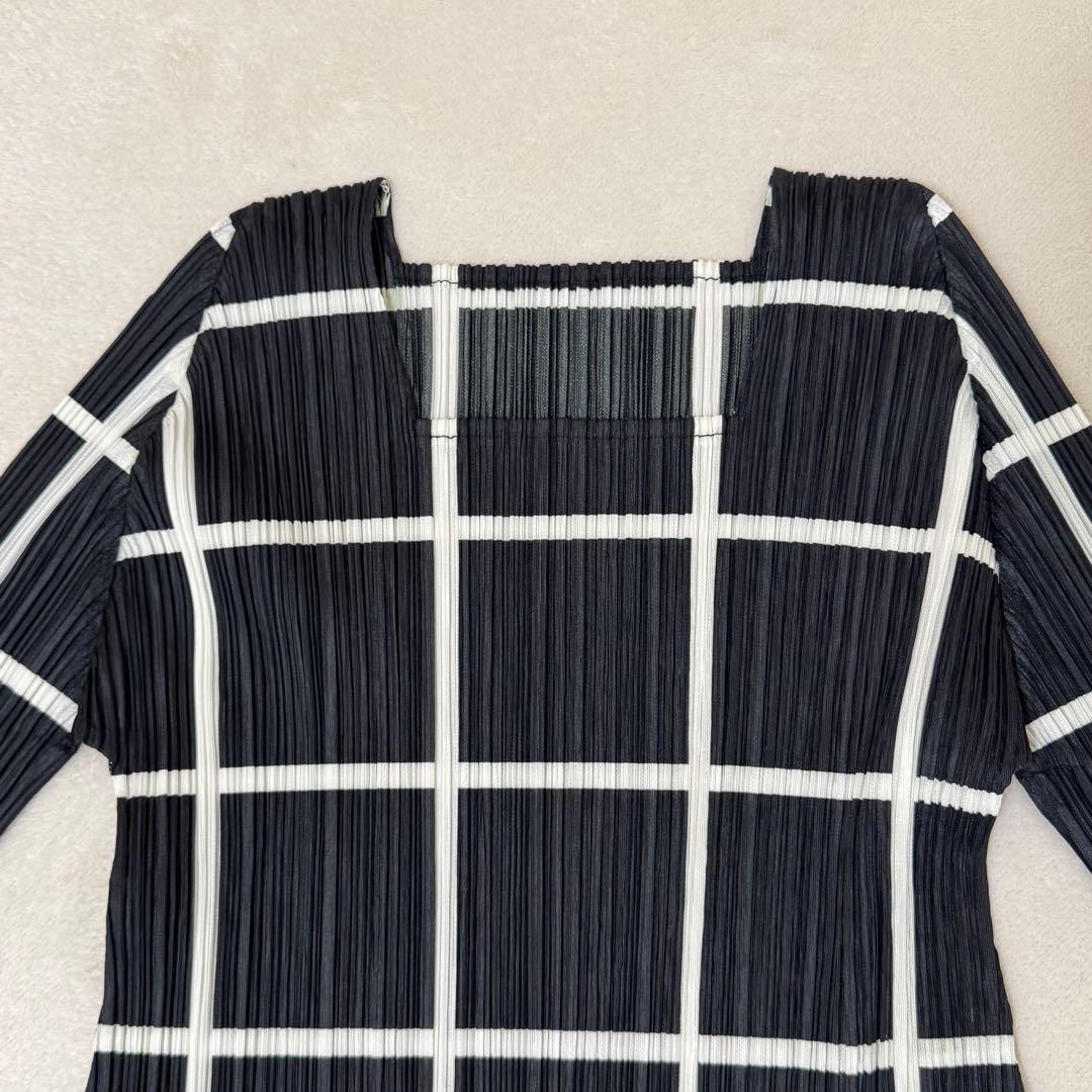 極美品✨PLEATS PLEASE チュニック　長袖　黒　白　Lサイズ