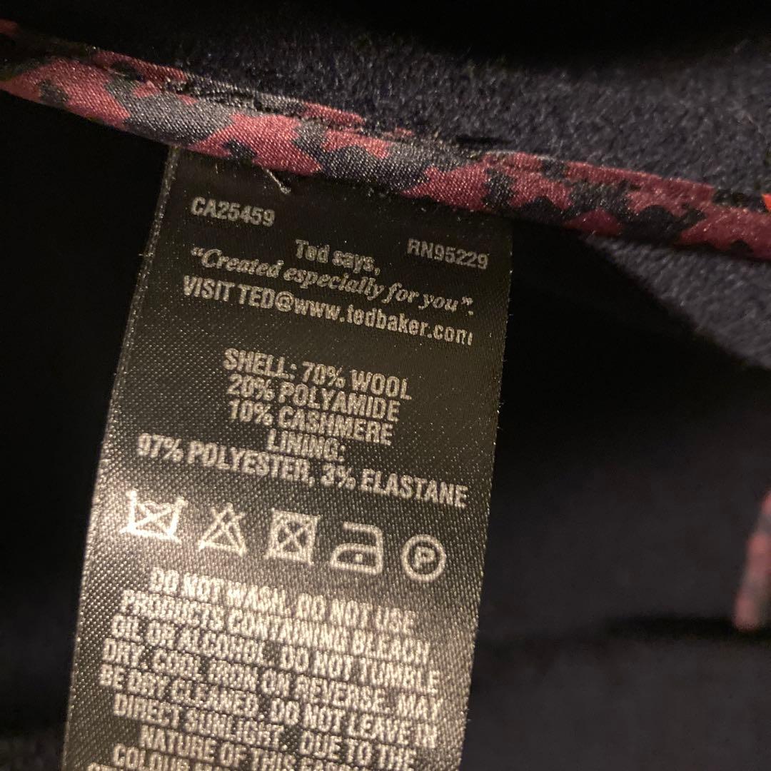 テッドベイカー　ケープコート　ウール　カシミヤ混　S ネイビー