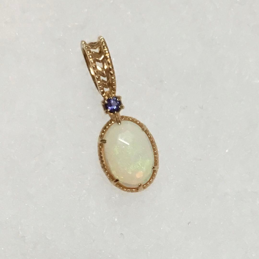 agete アガット K10 オパール アイオライト　ペンダントトップ